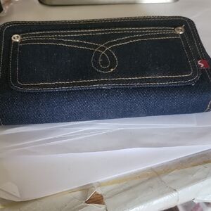 Elegant Black Denim Women's Wallet